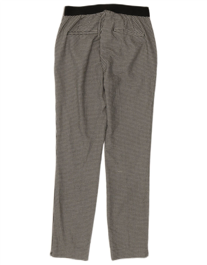 Zara Slim Chino-bukser til kvinder Small W26 L27 Black Houndstooth Polyester