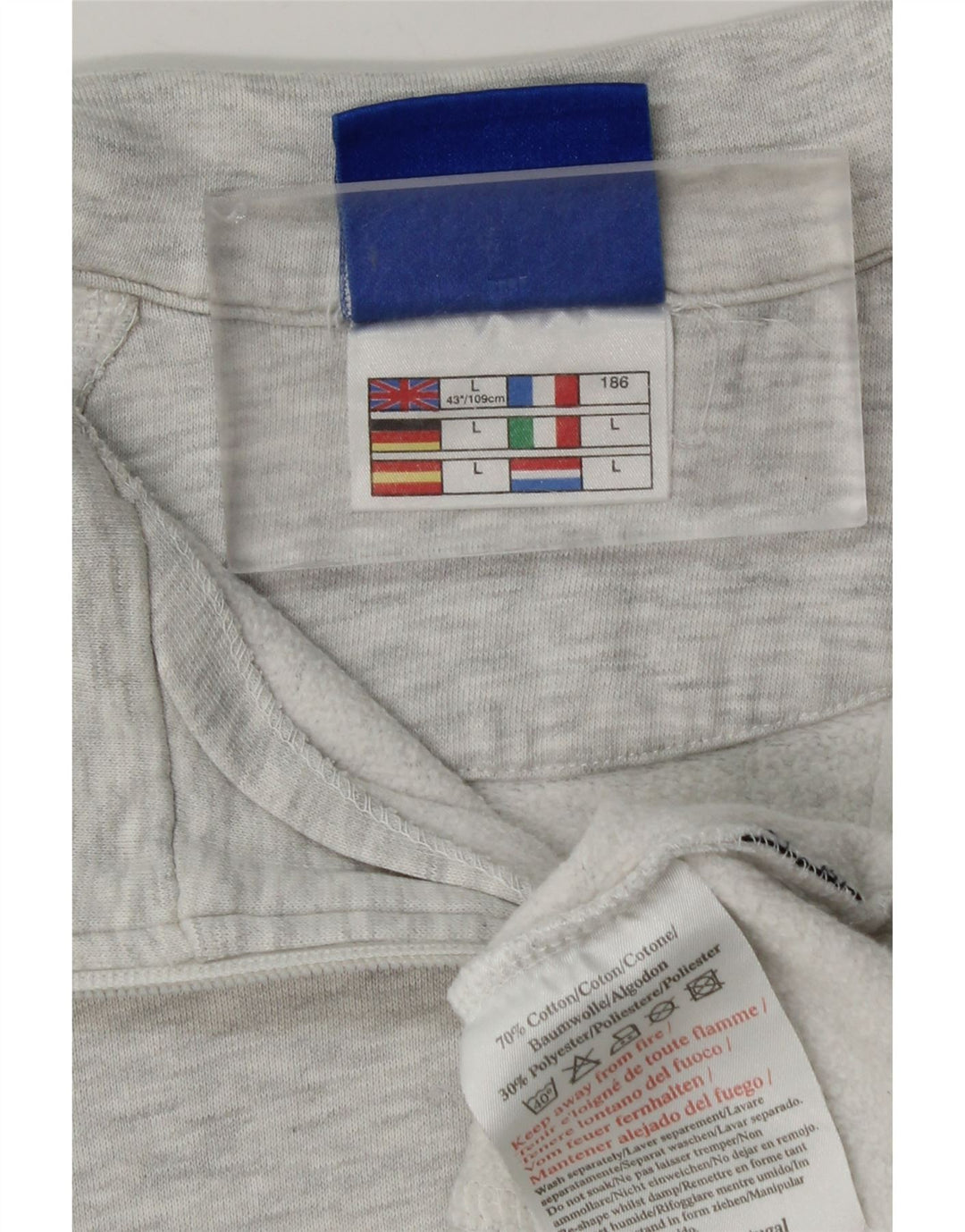 Umbro Herre Grafisk Zip Neck Sweatshirt Jumper Large Grå Flecked Bomuld