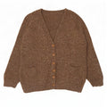 Vintage dame cardigan sweater UK 12 Medium Brown Flecked