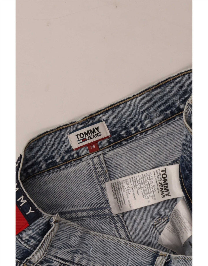 Tommy Hilfiger Kvinder Højtaljede Distressed Denim Shorts W28 Medium Blue