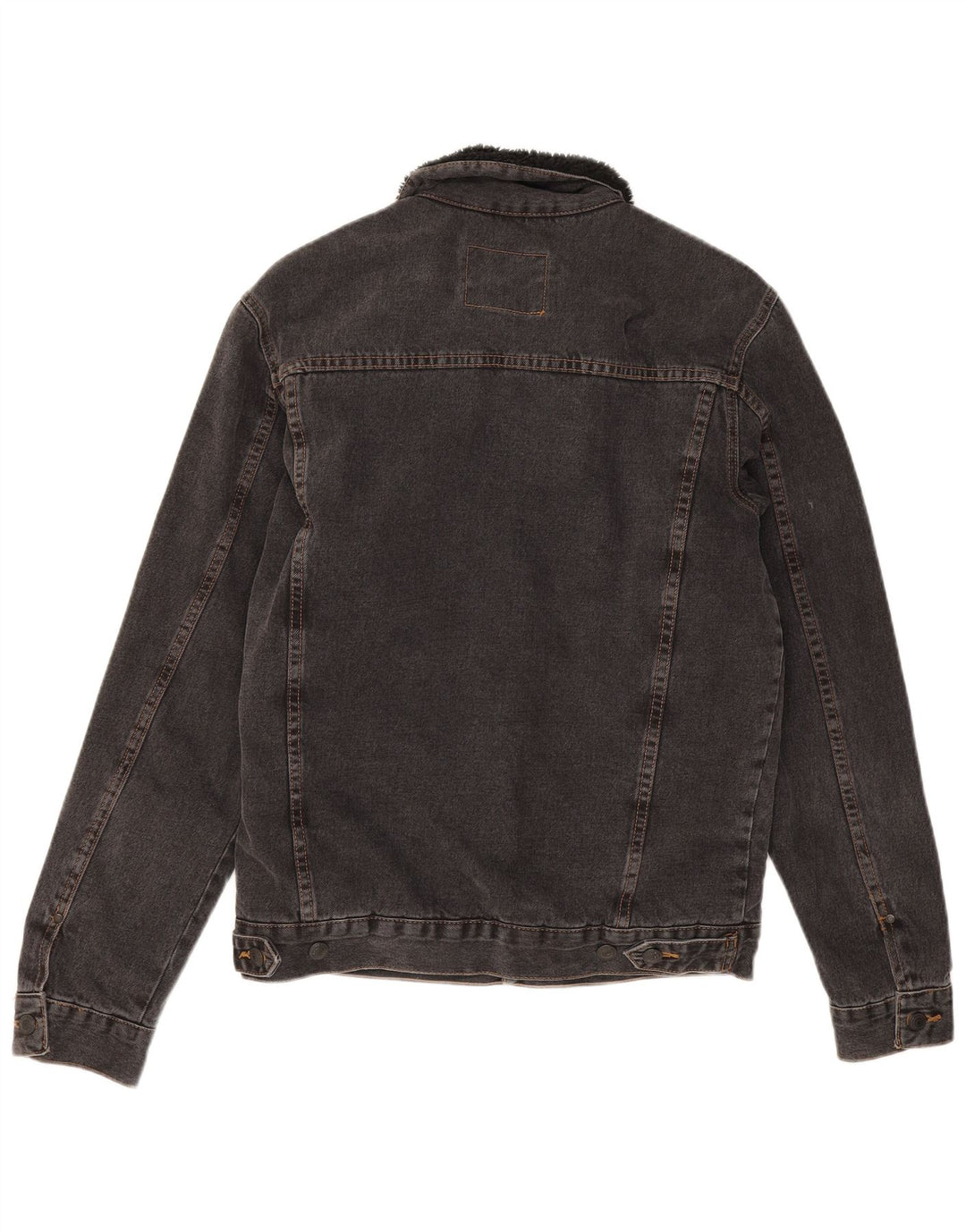 Zara Herre Sherpa denimjakke UK 38 Medium Grå