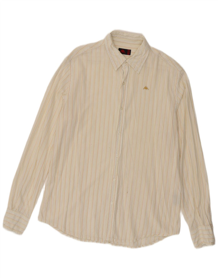 Kappa herreskjorte XL Off White Nålestribet bomuld