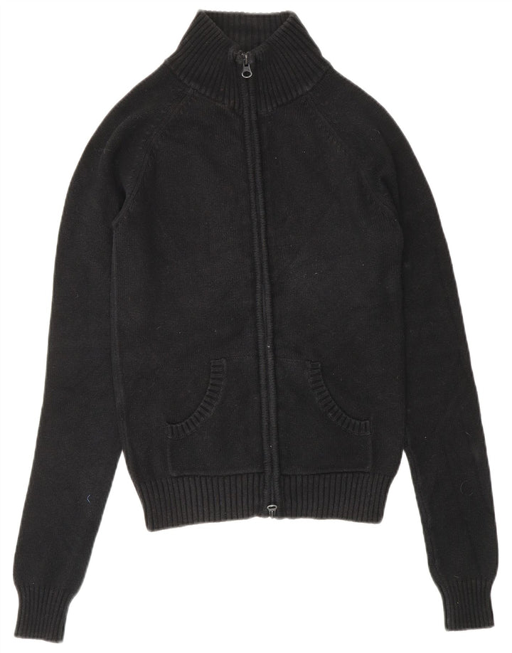 ZARA cardigan sweater til kvinder UK 8 Lille sort bomuld