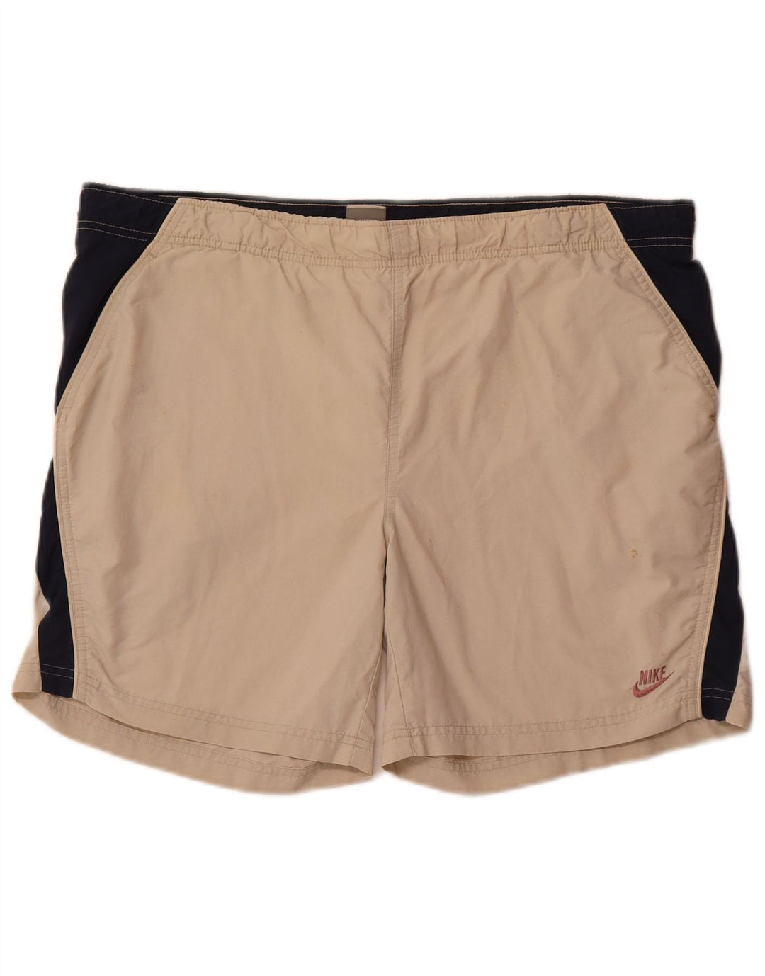 Nike Herre grafiske sportsshorts UK 34/36 Large Beige Colourblock Polyester