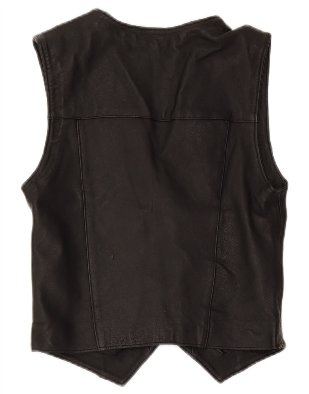 Vintage lædervest til kvinder UK 12 Medium Black