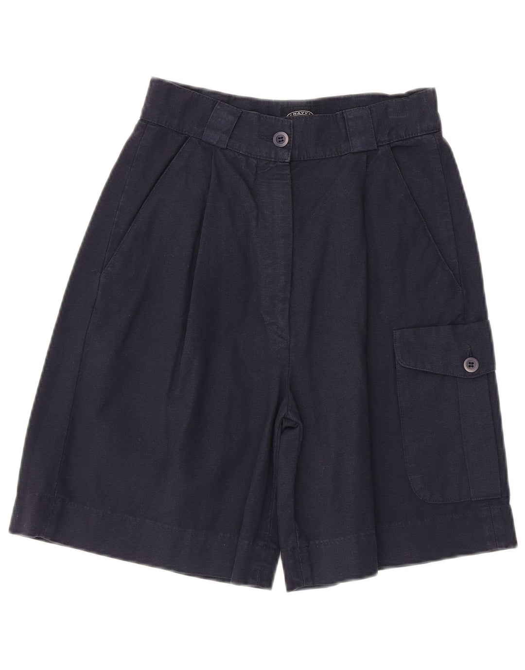 Navy Dame Højtalje Pegged Cargo Shorts IT 40 Small W24 Navy Blue