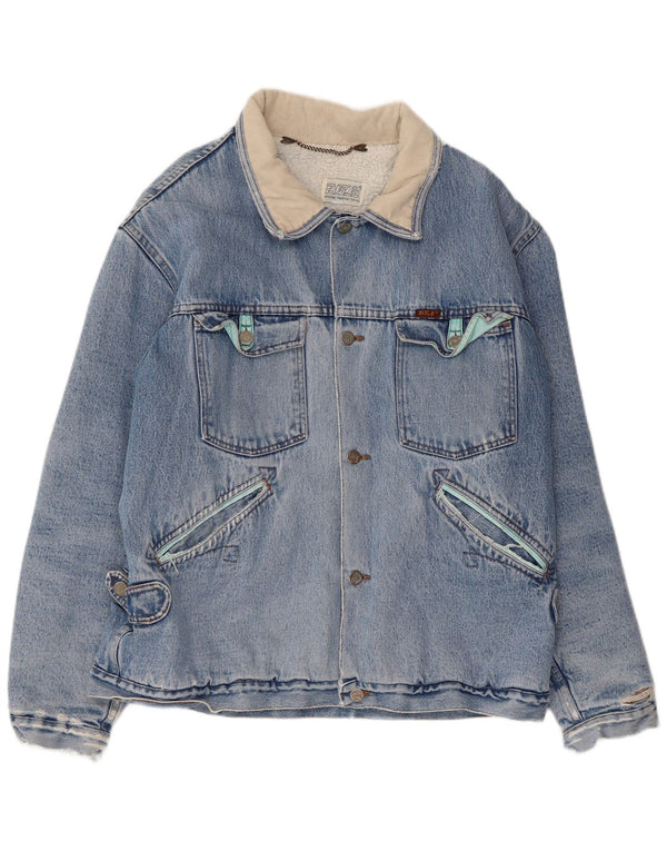 RIFLE Herre Denim Sherpa Jacket UK 38 Medium Blue