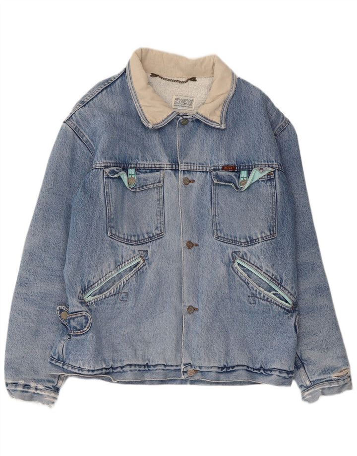 RIFLE Herre Denim Sherpa Jacket UK 38 Medium Blue