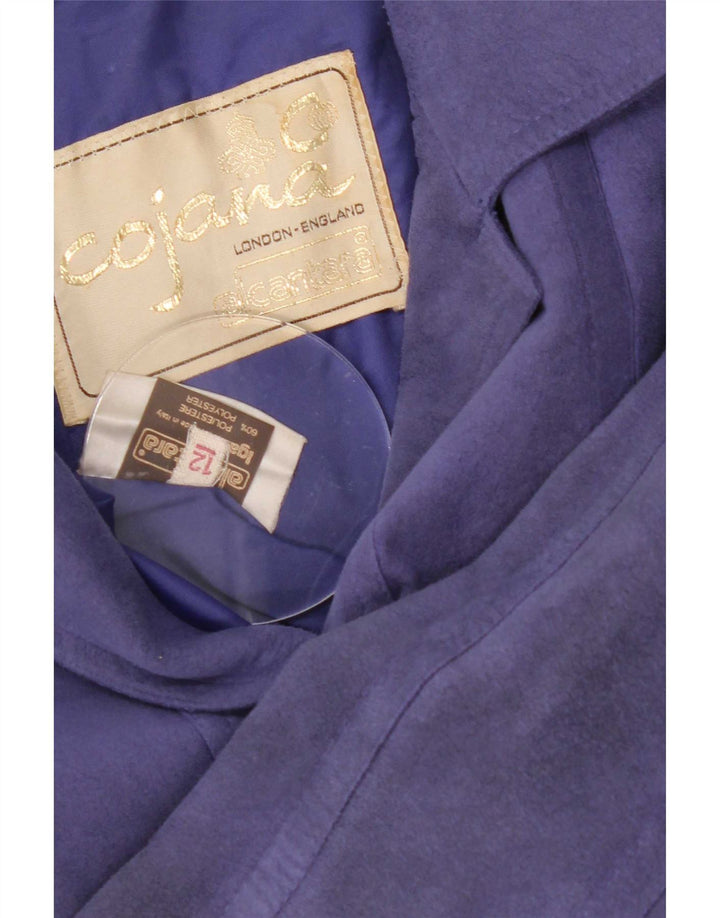 Cojana Dame imiteret ruskind Overfrakke UK 12 Medium Lilla Polyester