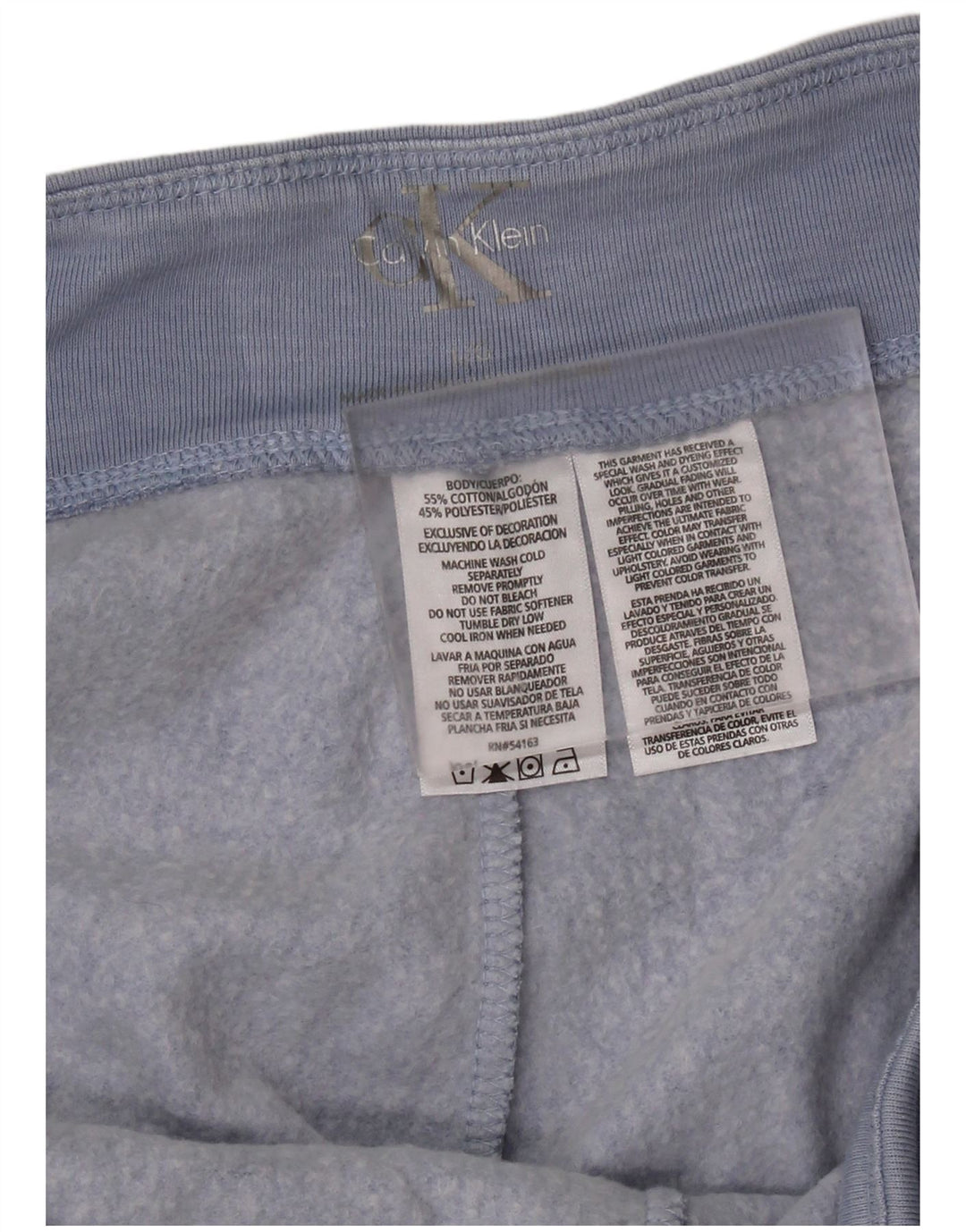 CALVIN KLEIN Dame Capri træningsdragt Bukser Joggers UK 16 Large Blue