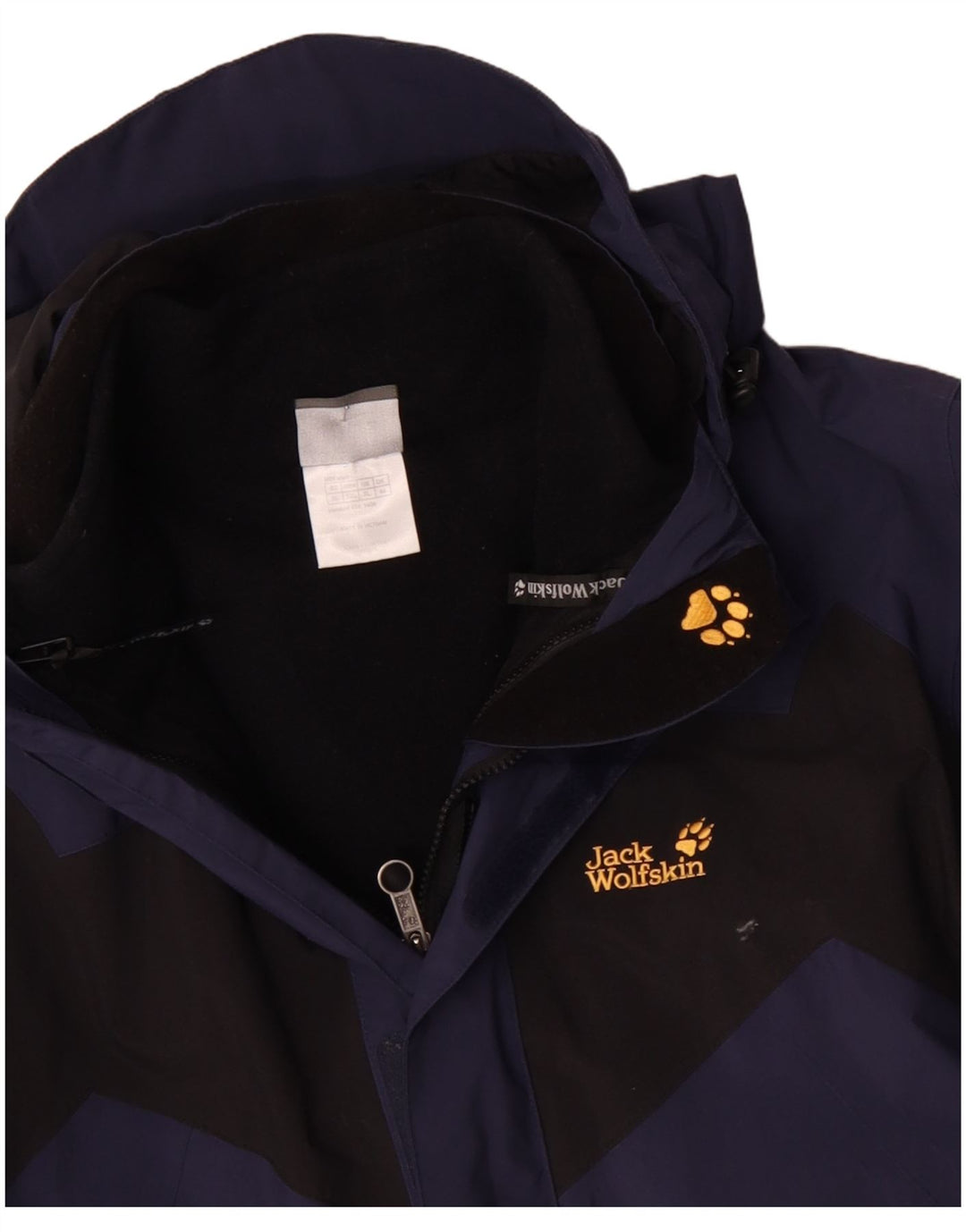 JACK WOLFSKIN Herre Hættevindjakke UK 44 2XL Blå Colourblock