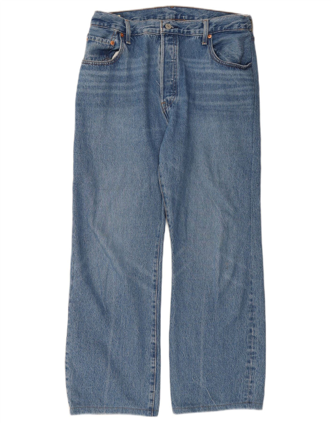 LEVI'S Herre 501 Straight Jeans W34 L28 Blå Bomuld