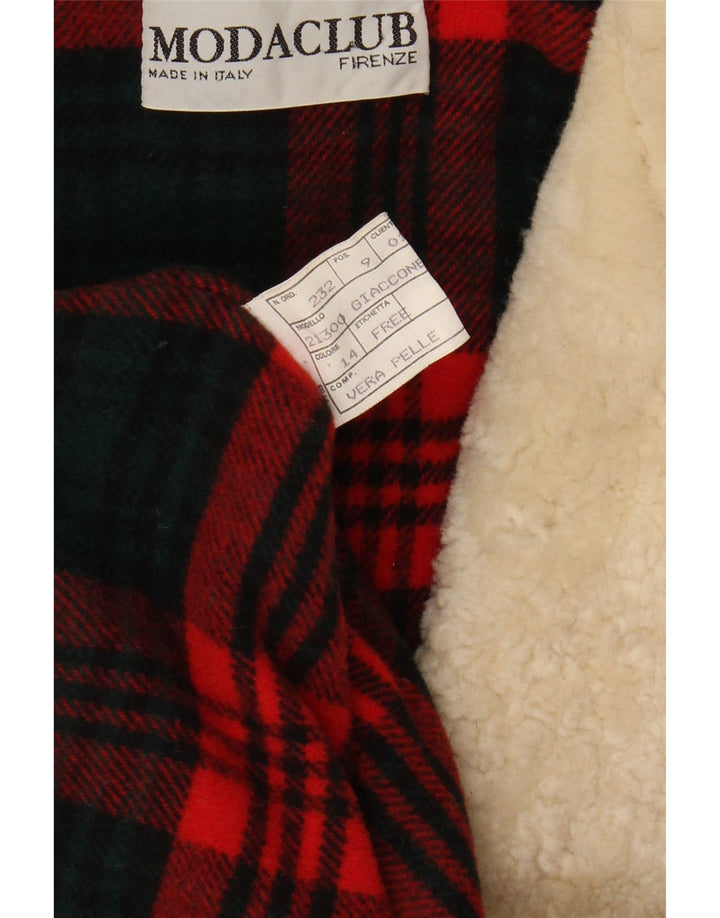 VINTAGE Herre Loose Fit Jacket IT 46 Lille Brun Colourblock Læder