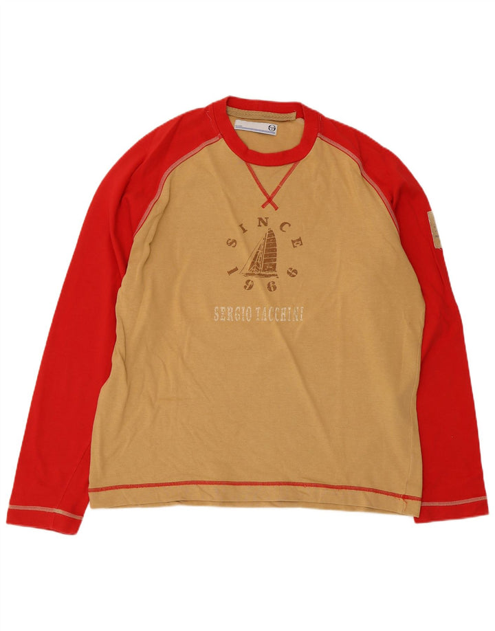 SERGIO TACCHINI Herre Milano Grafisk Top Langærmet Stor Beige