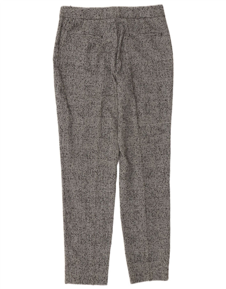 MASSIMO DUTTI Womens Slim Chino Trousers EU 38 Small W28  L30 Grey Check
