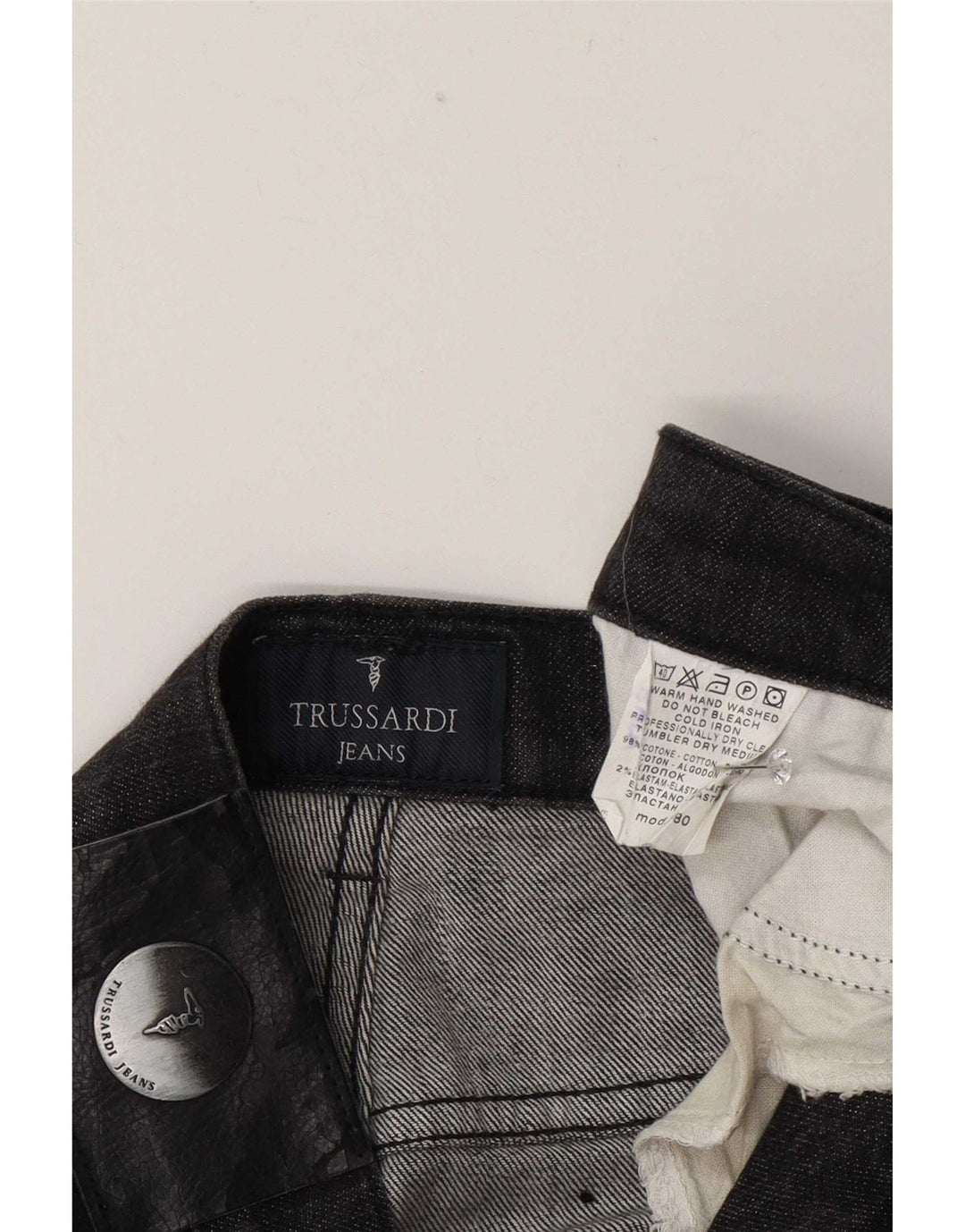 Trussardi Straight Jeans til mænd W34 L33 Grå bomuld