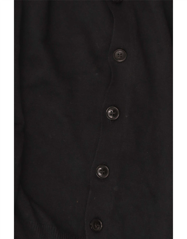 Zara Herre Cardigan Sweater Stor Sort Bomuld