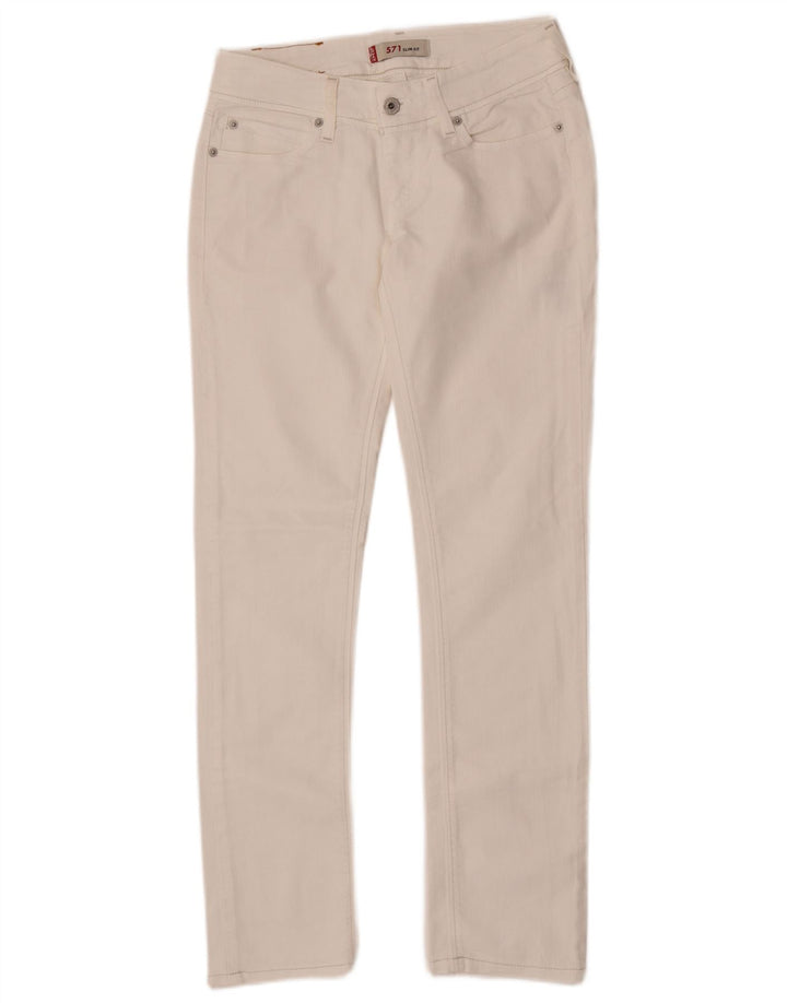 Levi's Dame 571 Slim Jeans W28 L30 Hvid Bomuld
