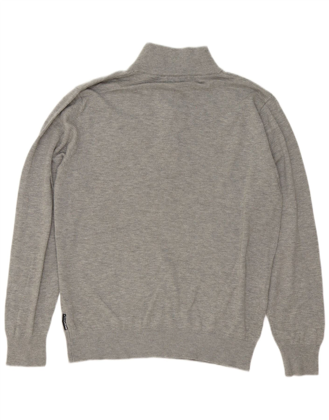 Dkny Herre Zip Neck Jumper Sweater Stor Grå Flecked Bomuld