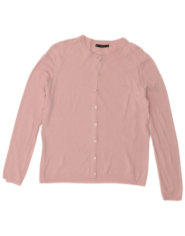 Zara Dame Cardigan Sweater UK 12 Medium Pink