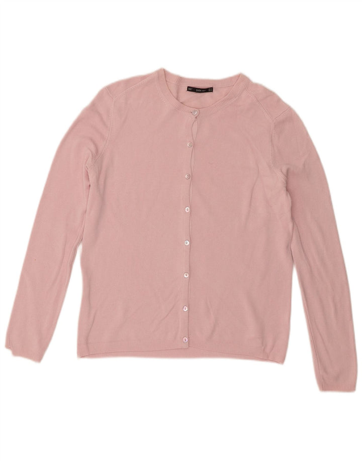 Zara Dame Cardigan Sweater UK 12 Medium Pink
