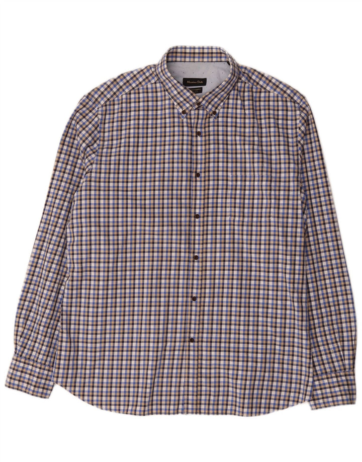Massimo Dutti herreskjorte 2XL blå ternet