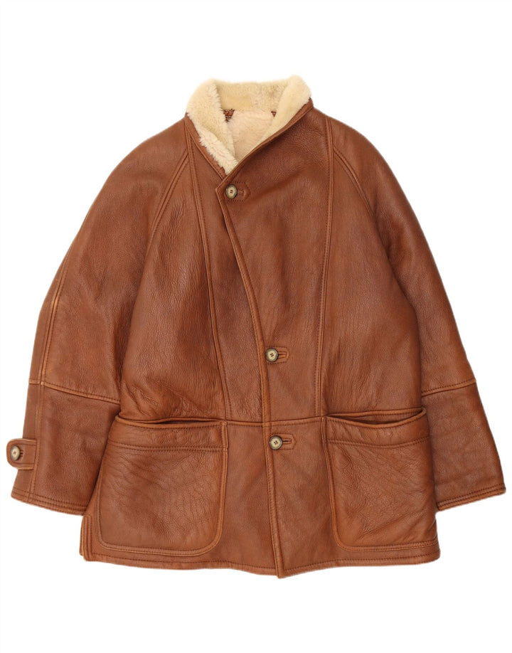 Vintage Herre Shearling Jacket IT 52 XL Brun Shearling