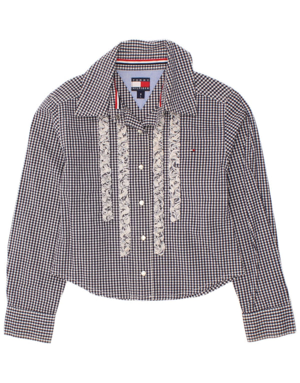 Tommy Hilfiger pigeskjorte 5-6 år Stor marineblå Gingham bomuld