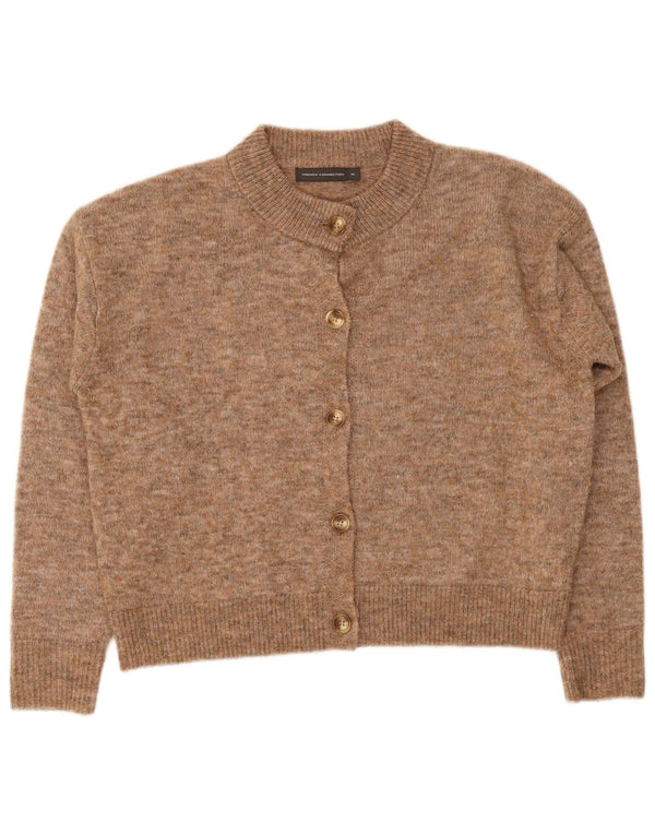 French Connection Dame Cardigan Sweater UK 14 Medium Brown Flecked