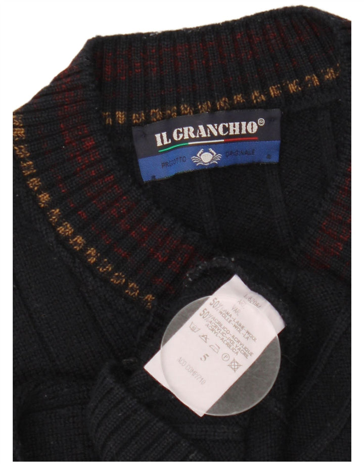 Il Granchio Herre V-hals sweater Stor Marineblå Uld