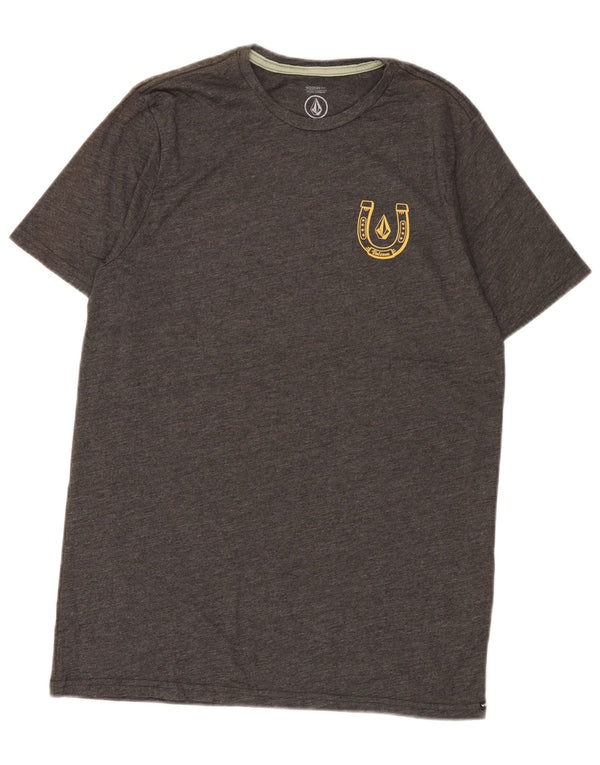 Volcom Herre Modern Fit Grafisk T-Shirt Top Medium Grå Bomuld