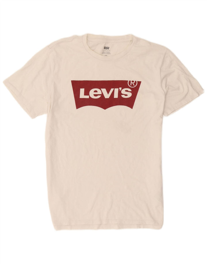 Levi's Herre grafisk T-shirt Top Stor hvid bomuld