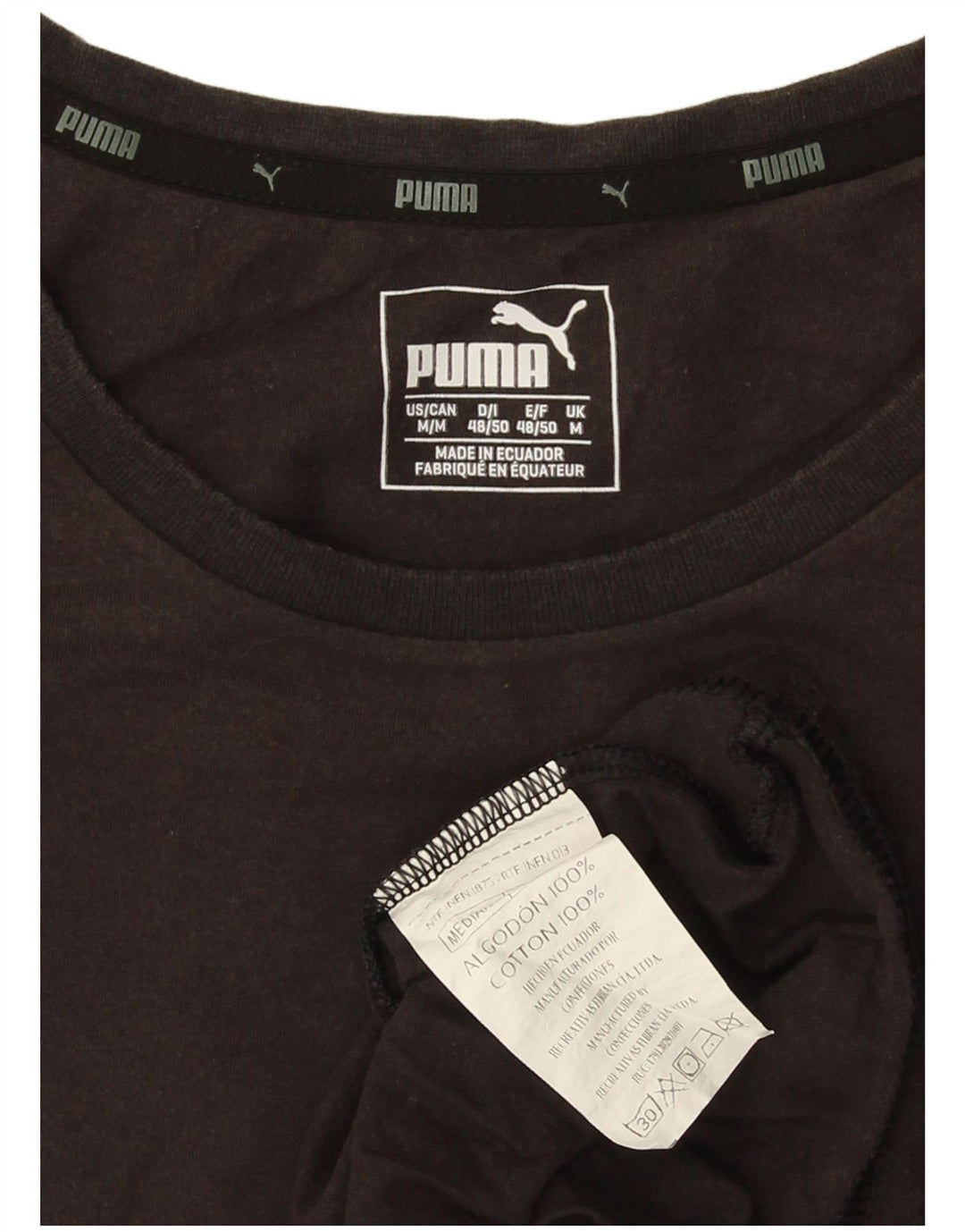 Puma Herre Grafisk T-Shirt Top Medium Sort Bomuld