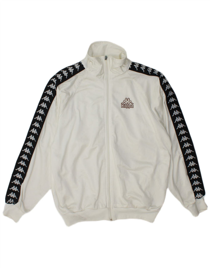 Kappa Herre grafisk træningsdragt Topjakke Medium White Colourblock Polyester