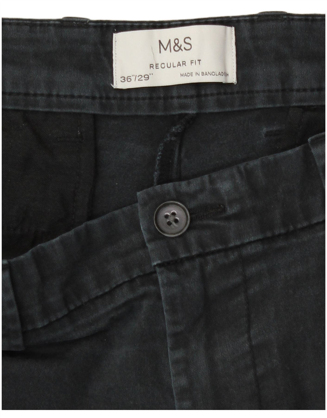Marks & Spencer Herre Lige Regular Fit Chinobukser W36 L29 Grå