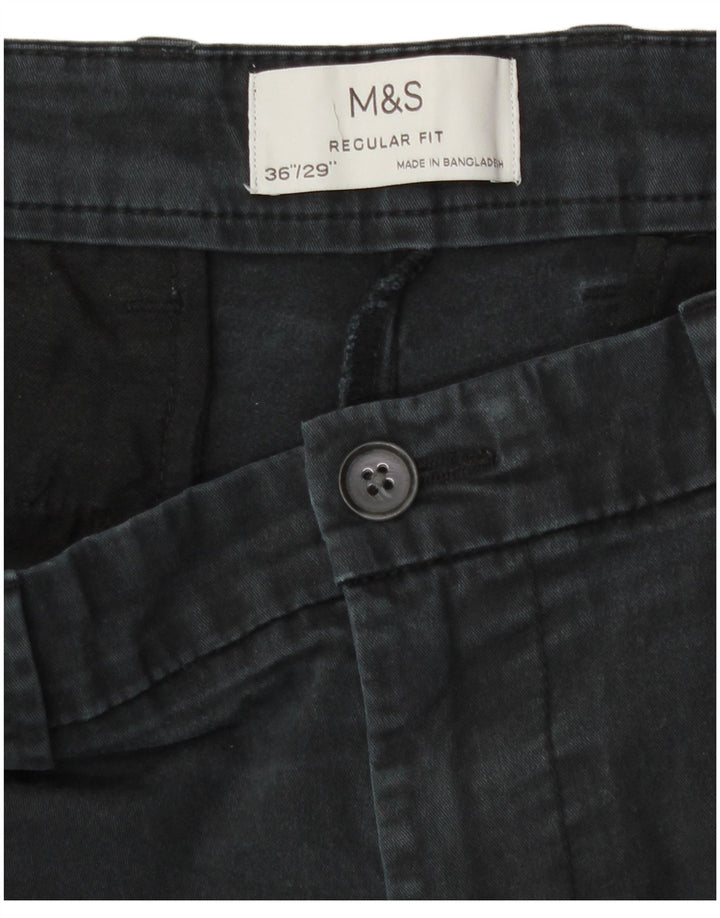 Marks & Spencer Herre Lige Regular Fit Chinobukser W36 L29 Grå