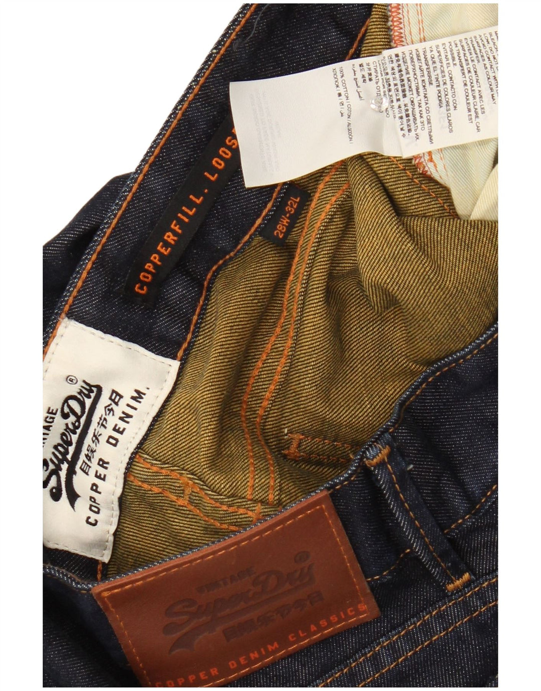 Superdry Mens Copperfill Loose Slim Jeans W28 L32 Marineblå Bomuld