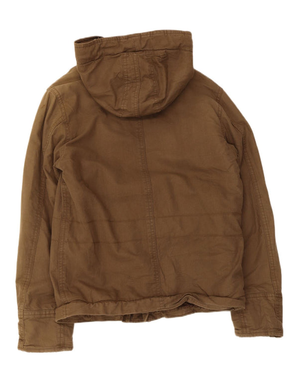 Abercrombie & Fitch Sherpa Utility-jakke med hætte til mænd UK 40 Large Beige