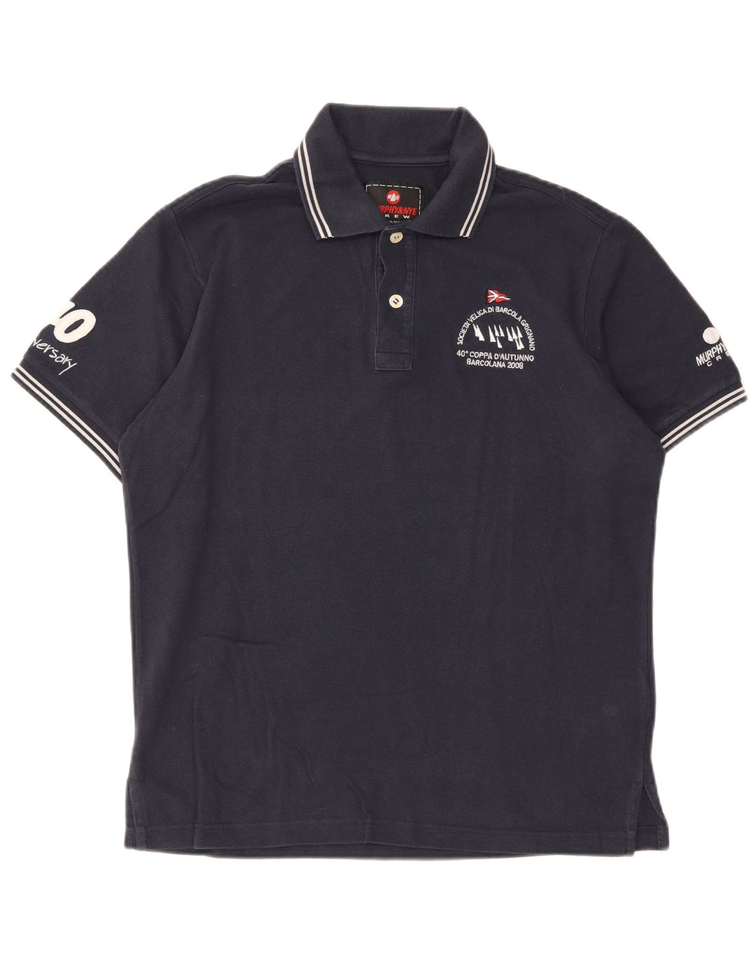 Murphy & Nye Herre grafisk poloshirt Medium marineblå bomuld
