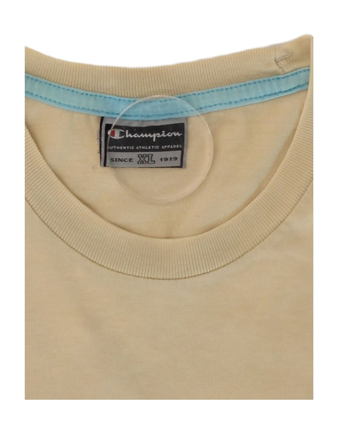 CHAMPION Mens Graphic T-Shirt Top XL Yellow Vintage Champion and Second-Hand Champion from Messina Hembry 