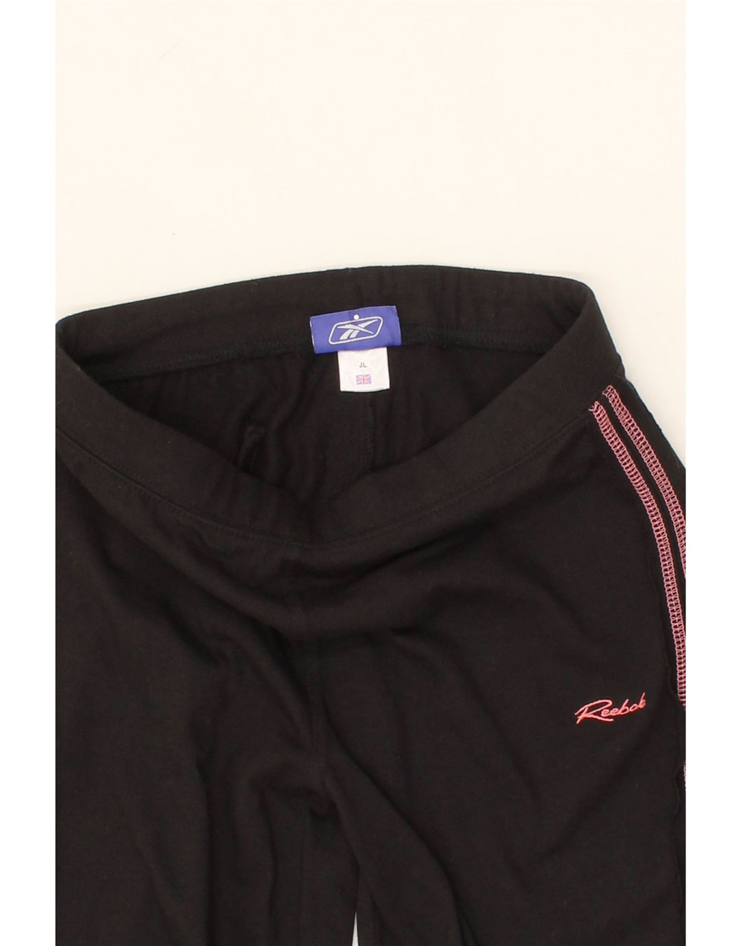 REEBOK Girls Tracksuit Trousers 13-14 Years Large Black Polyester Vintage Reebok and Second-Hand Reebok from Messina Hembry 