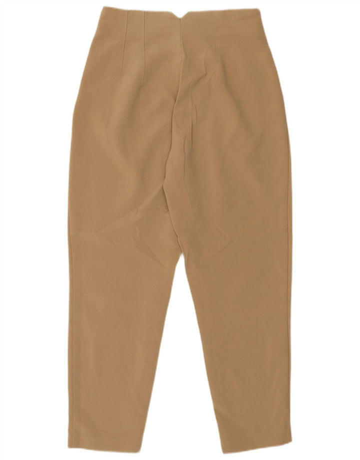 ZARA Womens High Waist Chino Trousers Medium W28 L27 Beige Polyester