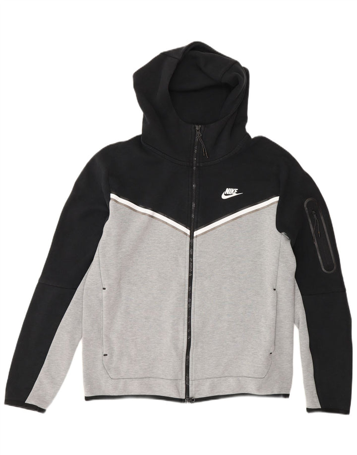 Nike Hættetrøje med lynlås til mænd Medium Sort Colourblock Bomuld