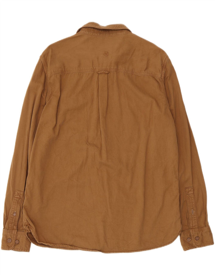 FET FACE Herre flannelskjorte Stor brun bomuld