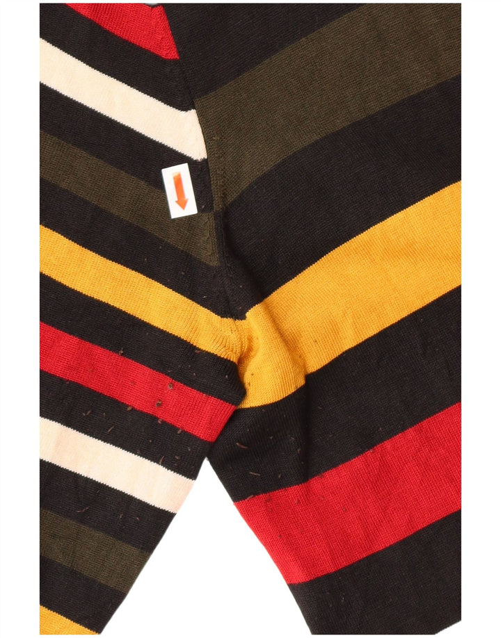 LES COPAINS Womens Cardigan Sweater IT 46 Large Multicoloured Striped Silk