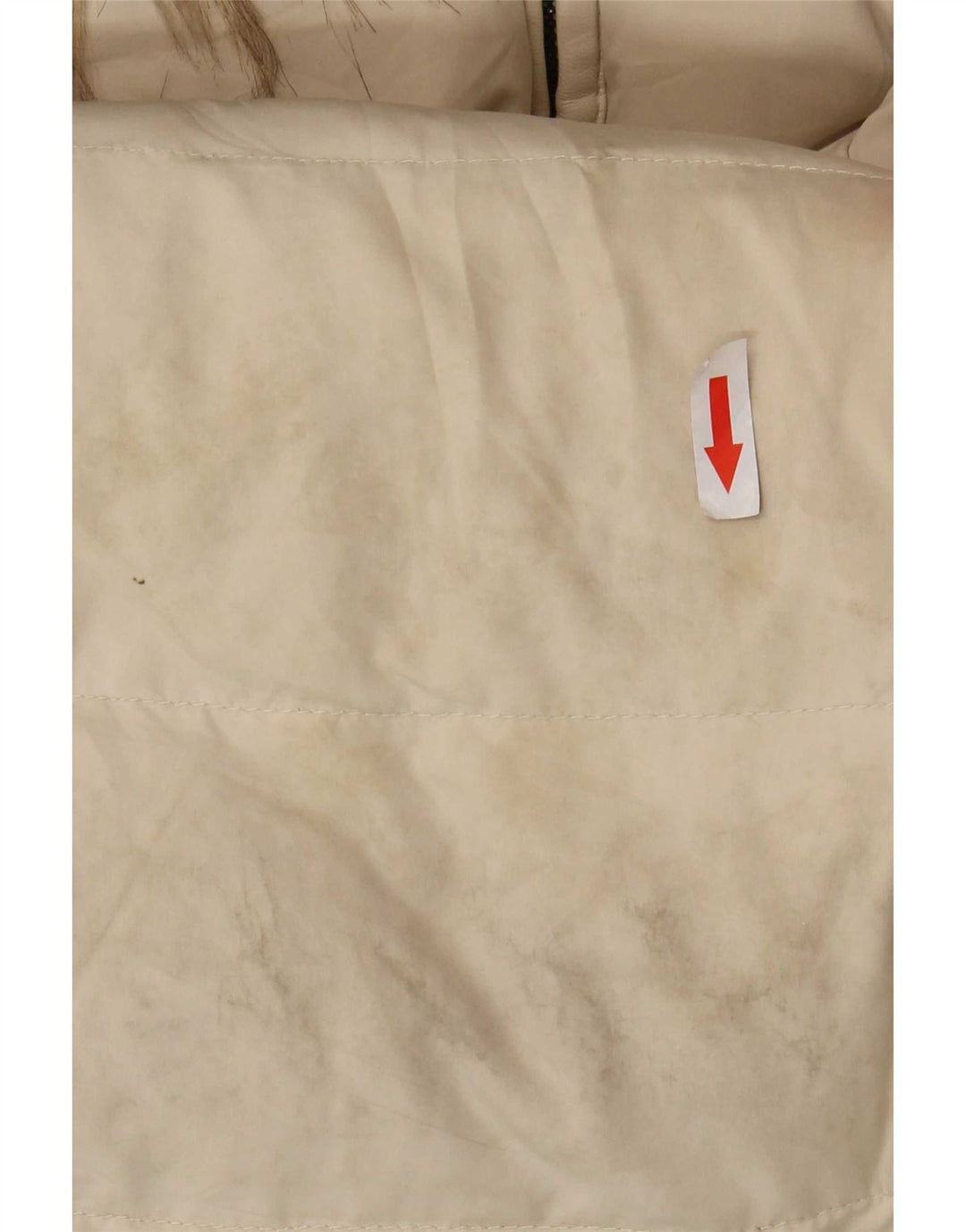 Zara Womens Polstret Frakke UK 14 Large Off White Polyester