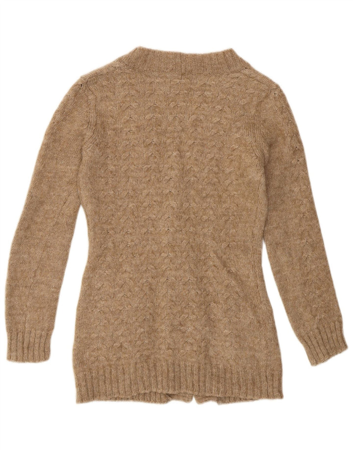 MASSIMO DUTTI Womens Cardigan Sweater UK 12 Medium Beige Flecked