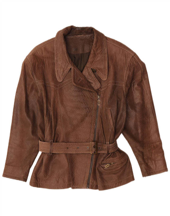 Maze Dame Oversized Læderjakke EU 38 Medium Brun Læder