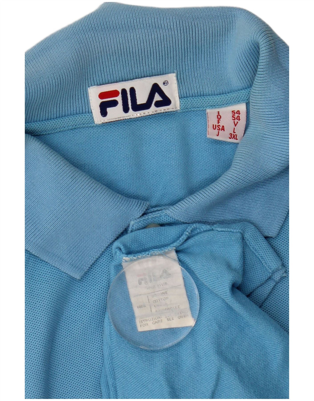 Fila Herre Polo Shirt IT 54 XL Blå Bomuld