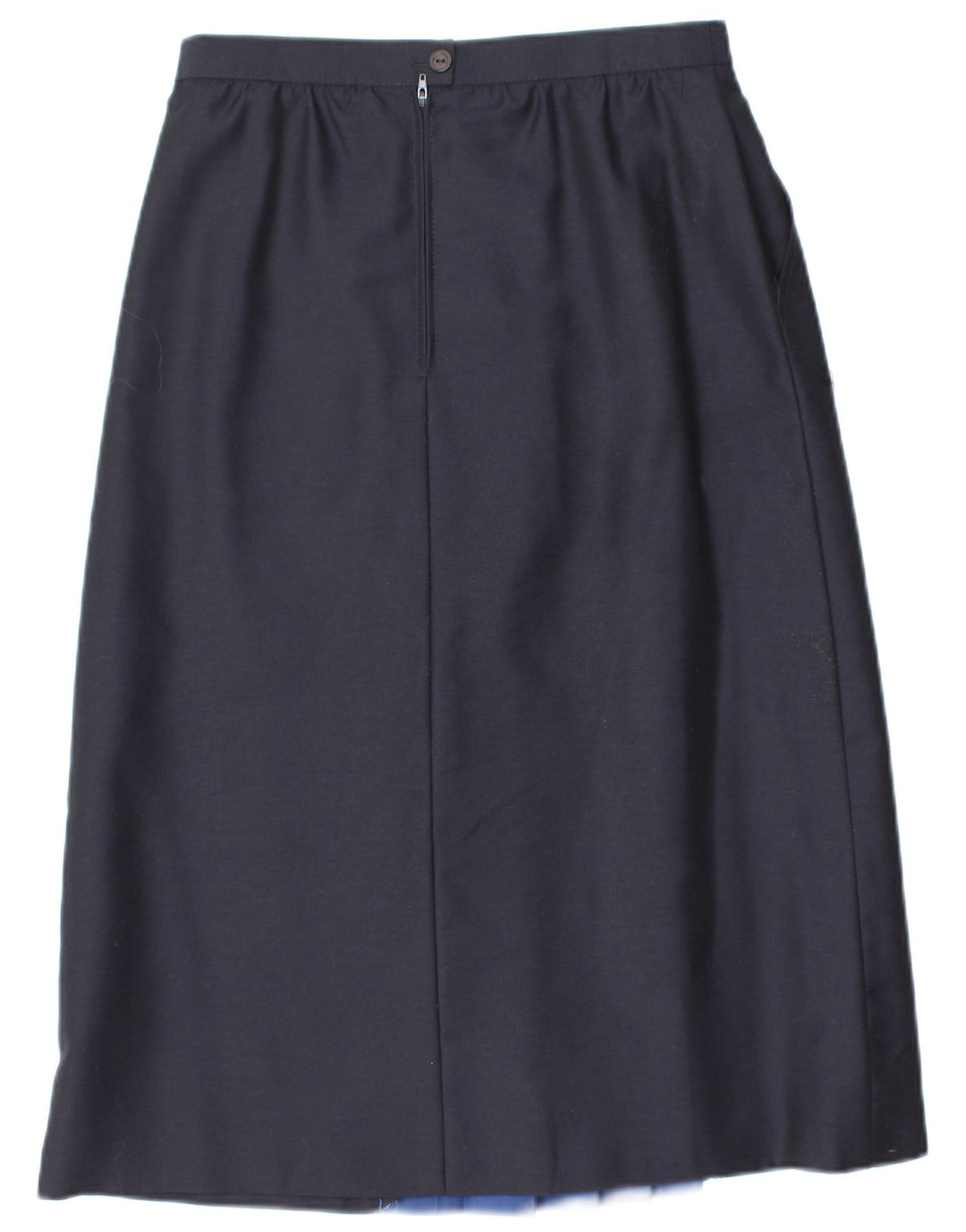 VINTAGE A-line nederdel til kvinder med høj talje EU 38 Medium W28 Marineblå